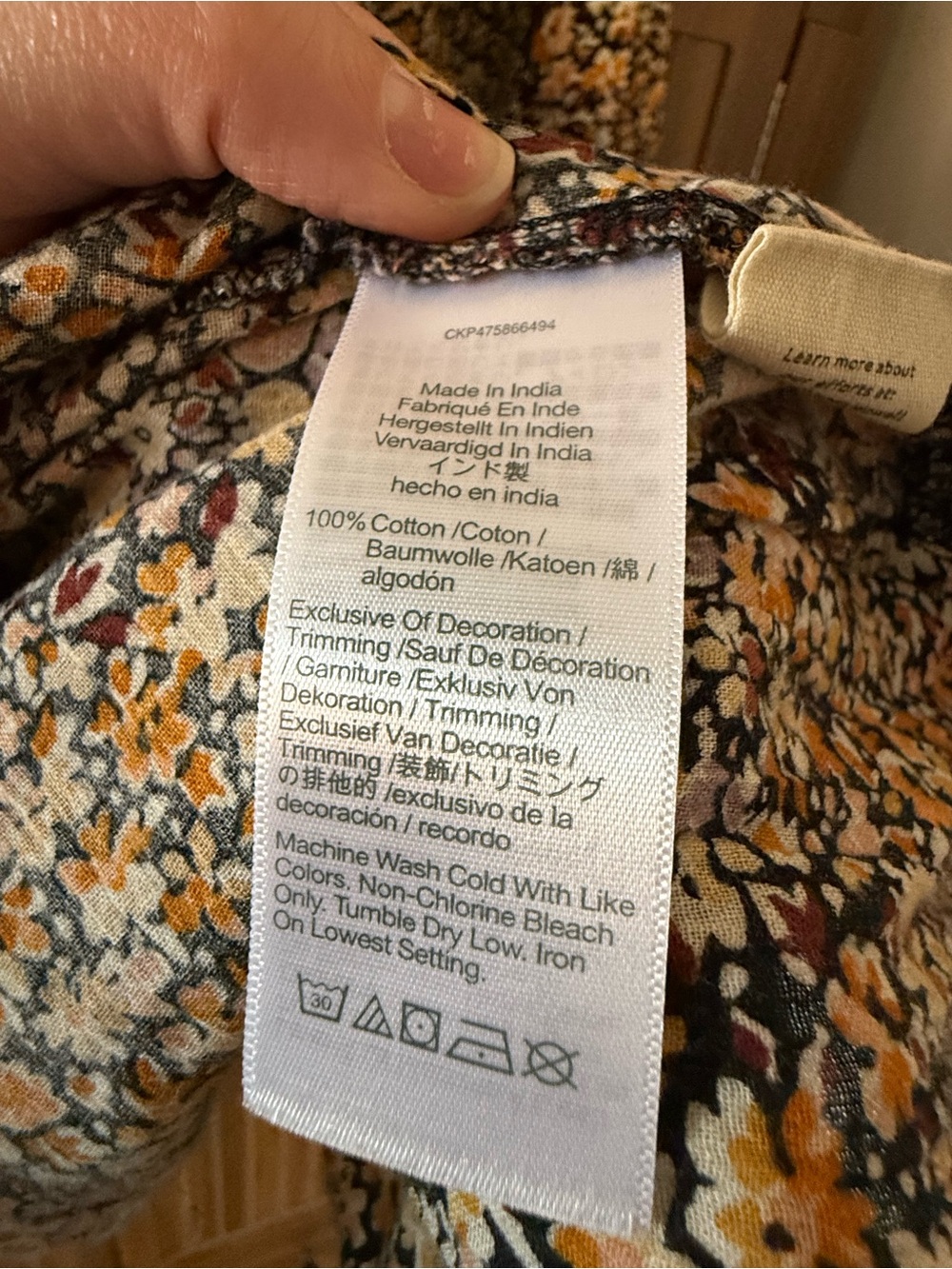 Madewell Brown Floral Smocked Square-Neck Peasant Blouse - Picture 4 of 4